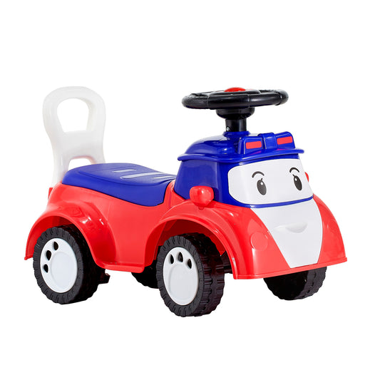 Ride On Toddler Push Car, Push Car for Toddler 19 to 36 Months, Kids Ride On Toy with Music & Under-seat Storage, 55 lbs Load Capacity, Foot-to-Floor Walker for Toddlers Boys Girls, Red