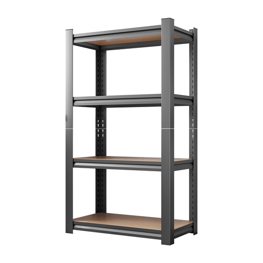 4-Layer Storage Rack, Adjustable Height Wooden Shelf, Suitable For Kitchen, Garage, Storage Room, Black, Needs To Be Assembled, 11.81 'D x 23.62 'W x 45.66 'H