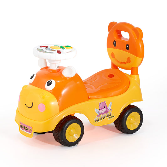 Ride On Toddler Push Car, Push Car for Toddler 19 to 36 Months, Kids Ride On Toy with Horn & Music, 48.5 lbs Load Capacity, Under-seat Storage, Foot-to-Floor Walker for Toddlers Boys Girls