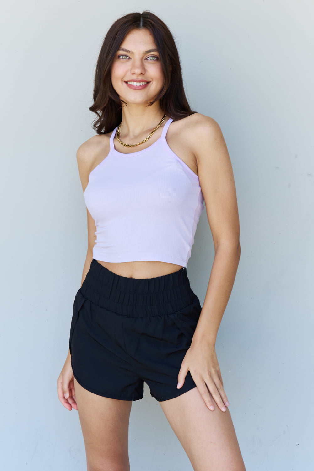 Ninexis Everyday Lavender Ribbed Tank Top - Soft Modal Short Strap