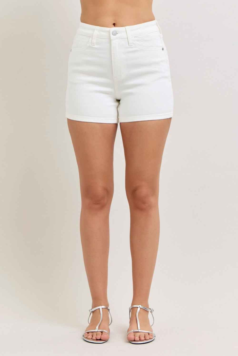 Judy Blue Full Size High-Waisted Slim Short Plus Size