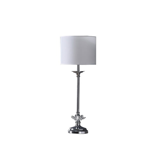 25.5' In Buffet Crystal Floral Chrome Metal Table Lamp