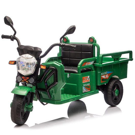 12V Kids Electric 3-Wheel Cargo Truck,2WD,Anti-Slip Wheels,Long Battery Life,Large Storage Space,Extra Wide Seat with LED Lights & Music,Stable Electric Trike for Toddlers,Recommended age: 3-6
