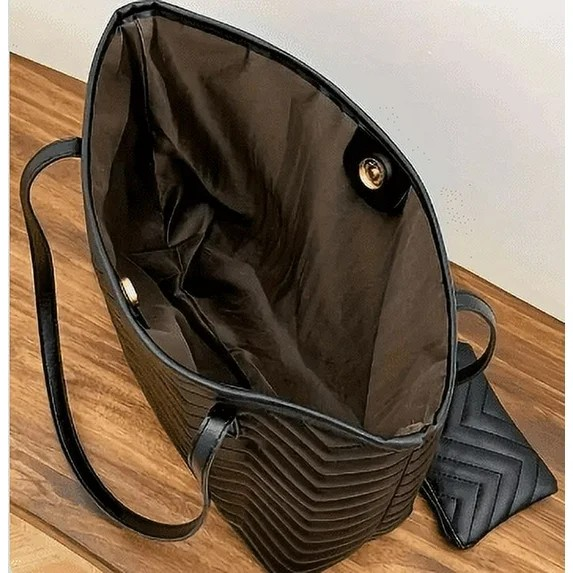 Women's Fashionable Wave Pattern Diamond Plaid Embroidered Shoulder Bag